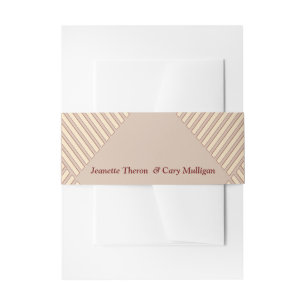 Bandeau De Faire-part Tan -Marsala Vin & torsion de Pink Belly Band