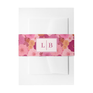 Bandeau De Faire-part Tapisserie florale rose joyeuse