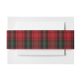 Bandeau De Faire-part Tartan Plaid Rouge Noir Ralph Noël Sans Époque