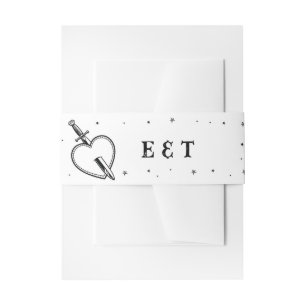 Bandeau De Faire-part Tatouage Mariage Coeur Coupe de Coupe de Coeur