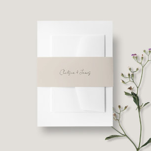 Bandeau De Faire-part Taupe Mariage de script chic et simple