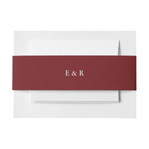 Bandeau De Faire-part Tendance des couleurs solides rouges Merlot