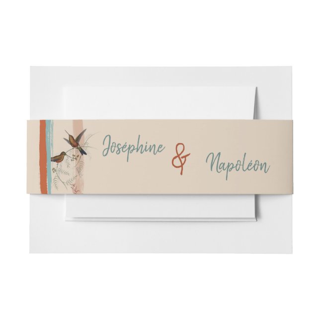 Bandeau De Faire-part Terracotta boho art déco & oiseaux mariage (Devant Example)