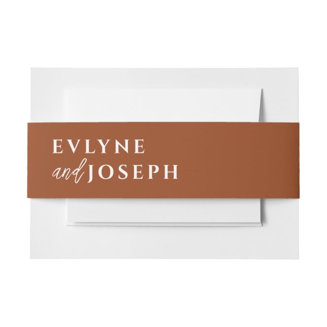 Bandeau De Faire-part Terracotta Boho Burnt Orange Bold Mariage unique (Devant Example)