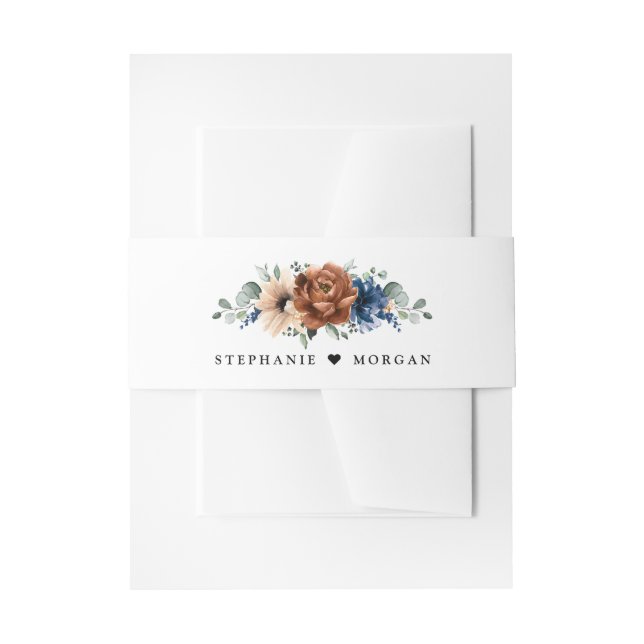 Bandeau De Faire-part Terracotta Marine Bleu Vert Mariage géométrique (Devant example)