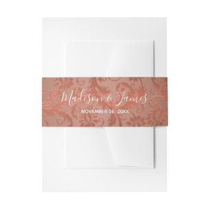 Bandeau De Faire-part Terracotta personnalisée, Bande de ventre en cuivr