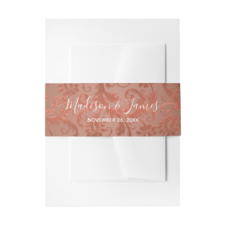 Bandeau De Faire-part Terracotta personnalisée, Bande de ventre en cuivr