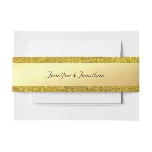 Bandeau De Faire-part Texte de script manuscrit pailleté or élégant Glam