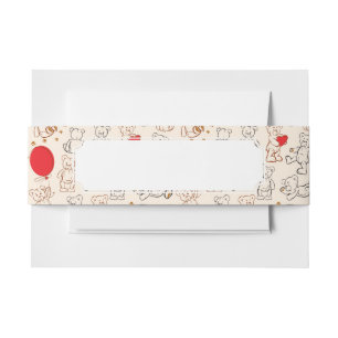 Bandeau De Faire-part Texture avec le nounours