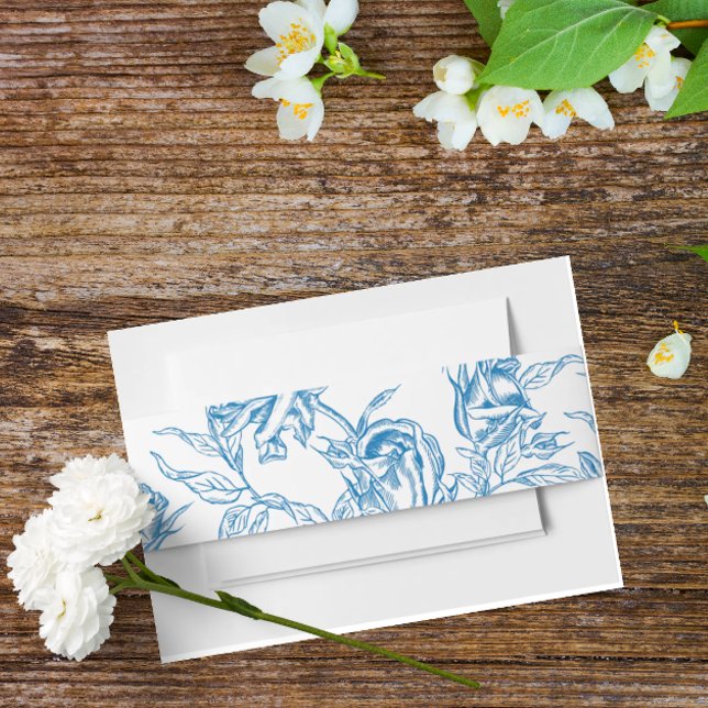 Bandeau De Faire-part Toile Chinoiserie French Blue Belly Band (Créateur téléchargé)