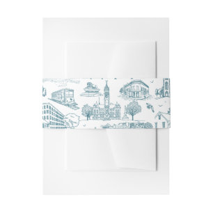 Bandeau De Faire-part Toile de Mill City (Lowell, MA) Bleu/Blanc
