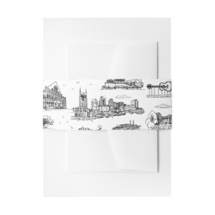 Bandeau De Faire-part Toile de Nashville Noir et Blanc