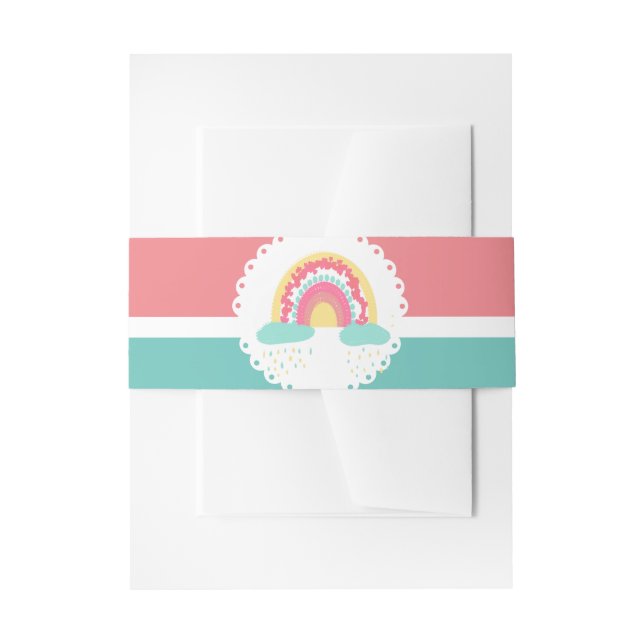 Bandeau De Faire-part Tootsie Fruity Rainbow Invitation Belly Band (Devant example)