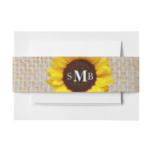 Bandeau De Faire-part Tournesol Burlap Rustique Personnalisé