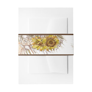 Bandeau De Faire-part Tournesol Moutarde Rustique 3