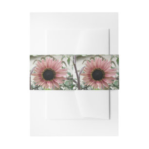 Bandeau De Faire-part Tournesol rose pâle