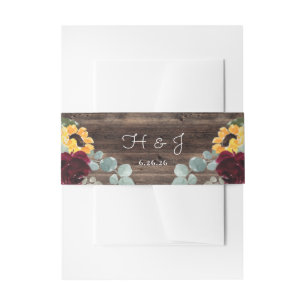 Bandeau De Faire-part Tournesol Roses Grange Bois Rustique Mariage