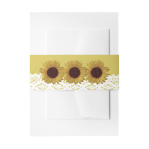 Bandeau De Faire-part Tournesols et Mariage en dentelle Vintage