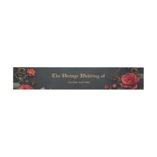Bandeau De Faire-part Transport gothique avec Ravens et Rose