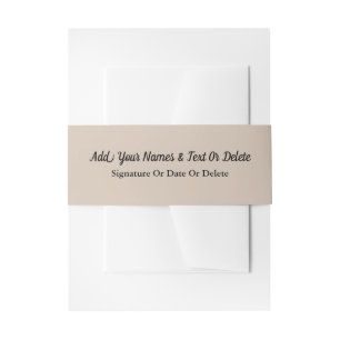Bandeau De Faire-part Trend Color Soft Taupe Invitation Belly Band