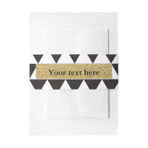 Bandeau De Faire-part Triangles noir et blanc Faux or Moderne et Glam