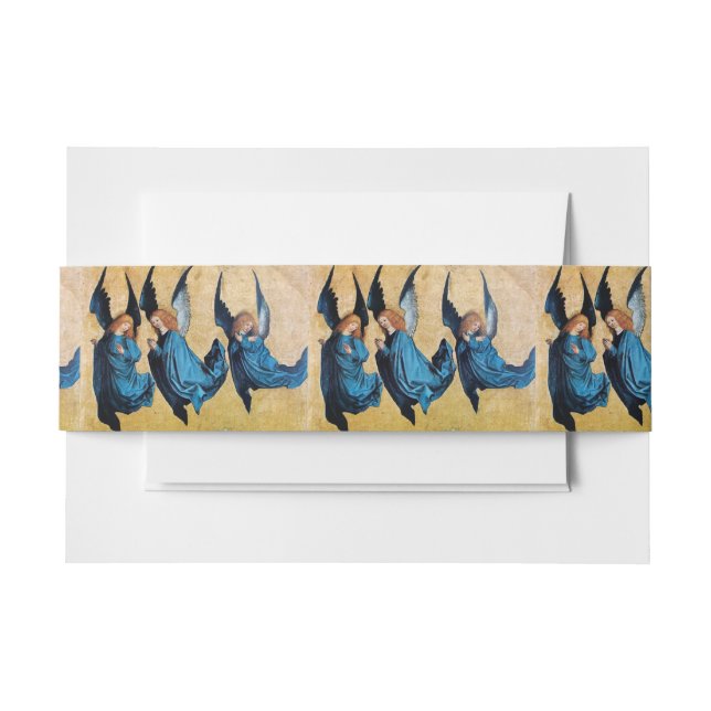 BANDEAU DE FAIRE-PART TROIS ANGELS DE NOËL EN BLEU (Devant Example)