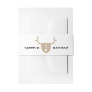 Bandeau De Faire-part Trophée Rustique Gris Bande de ventre