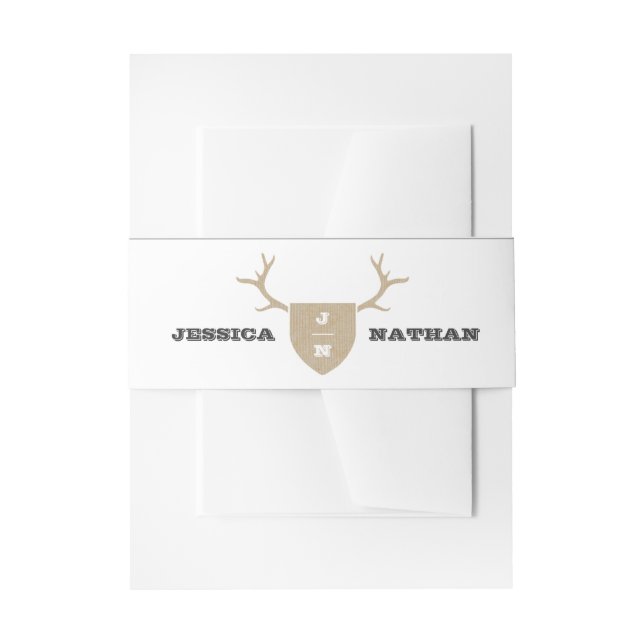 Bandeau De Faire-part Trophée Rustique Gris Bande de ventre (Devant example)