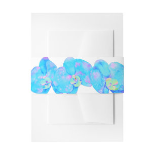 Bandeau De Faire-part Tropical Blue Turquoise aquarelle orchidée peintur