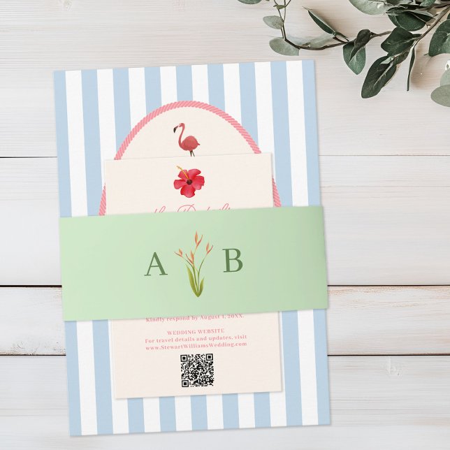 Bandeau De Faire-part Tropical Botanical Floral Wedding Invitation (Créateur téléchargé)