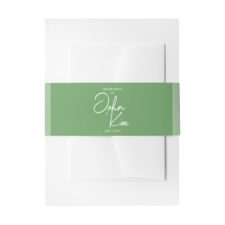 Bandeau De Faire-part Tropical Green Thème Faire-part de mariage Bande d