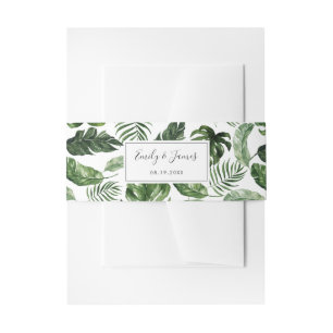 Bandeau De Faire-part Tropical Moderne Palm Philodendron Type de feuille