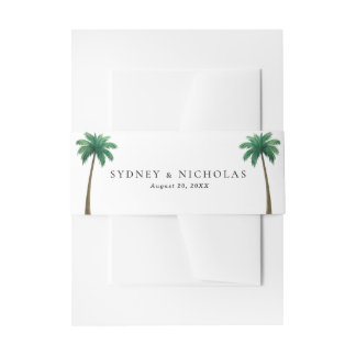 Bandeau De Faire-part Tropical Palm Trees Minimal Beach Wedding