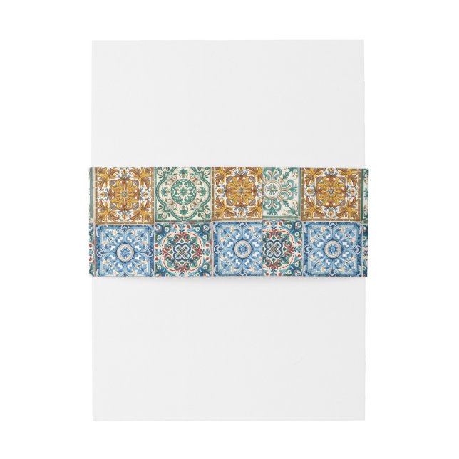 Bandeau De Faire-part Tuiles italiennes romantiques Mariage de destinati (Dos Example)