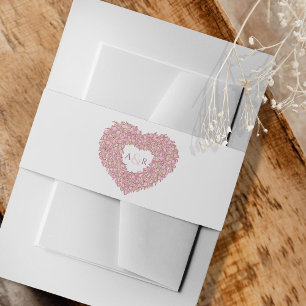 Bandeau De Faire-part Tulipes mariages roses bouquet de coeur de fleur m