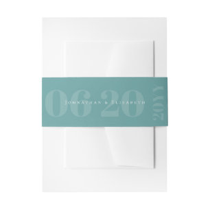 Bandeau De Faire-part Turquoise minimaliste Mariage de type gras
