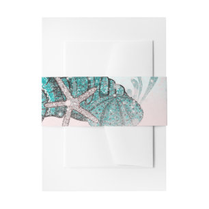 Bandeau De Faire-part Turquoise sous le Sea Shells Beach Sweet 16 Party