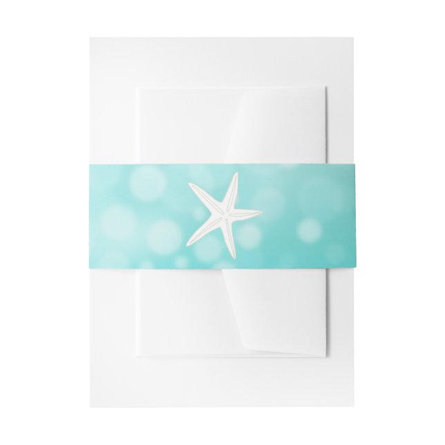 Bandeau De Faire-part Turquoise Starfish Bubbles Mariage Belly Bandes (Devant example)