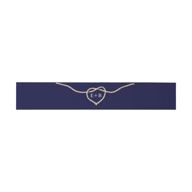 Bandeau De Faire-part Tying the Knot Navy Belly Band (Plat)