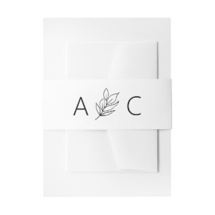 Bandeau De Faire-part Typographie minimaliste Mariage Chic Blanc noir