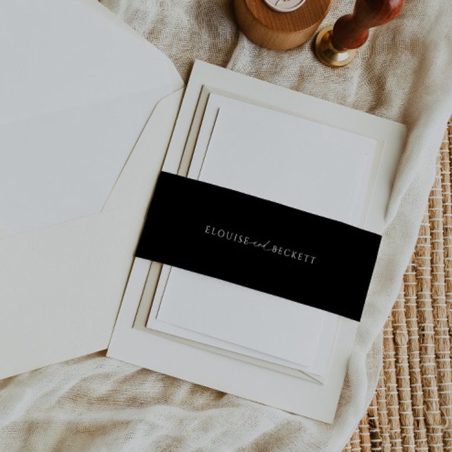 Bandeau De Faire-part Typographie Noire moderne Mariage Inviter Bande Be (Créateur téléchargé)