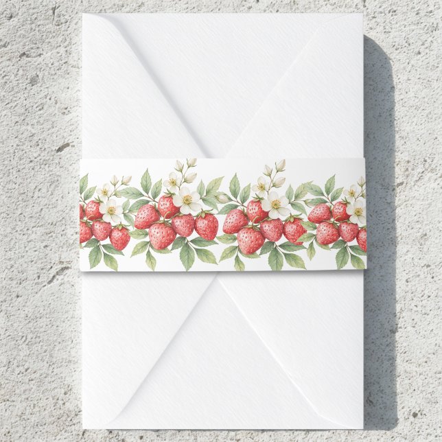 Bandeau De Faire-part Une fraise douce et sucrée en fleurs  (Créateur téléchargé)