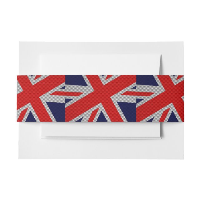 Bandeau De Faire-part Union Jack sur l'impression en fibre de carbone (Devant Example)