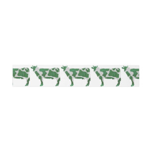 Bandeau De Faire-part Vache Silhouette verte et blanche