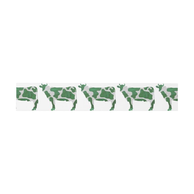 Bandeau De Faire-part Vache Silhouette verte et blanche (Plat)