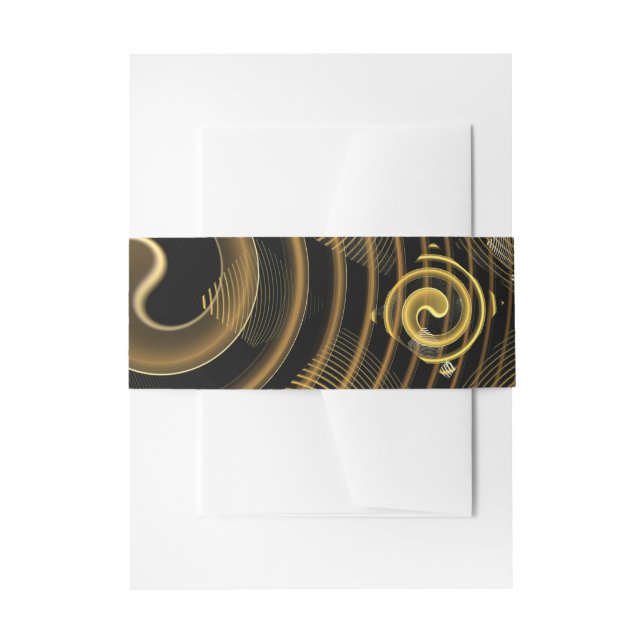 Bandeau De Faire-part Vagues dorées hypnotiques Art abstrait moderne (Devant example)