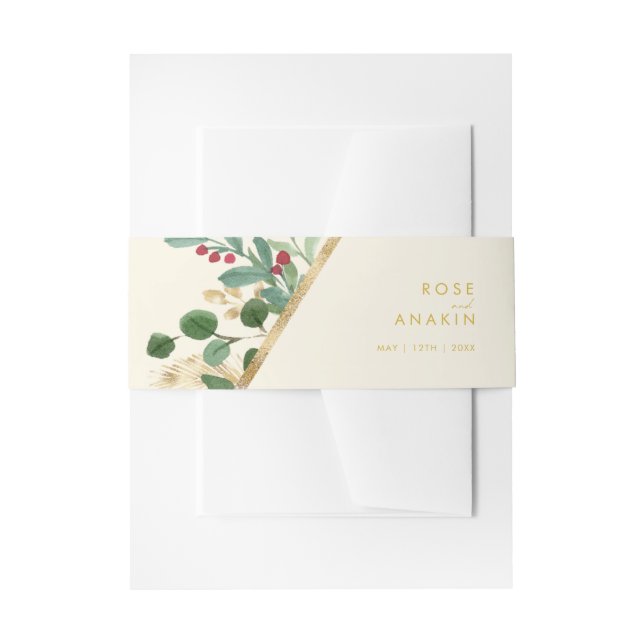 Bandeau De Faire-part Végétation de Noël moderne | Crème (Devant example)