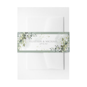 Bandeau De Faire-part Verdure botanique Mariage d'aquarelle fleurie