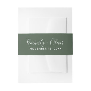 Bandeau De Faire-part Verdure rustique Simple Mariage de calligraphie