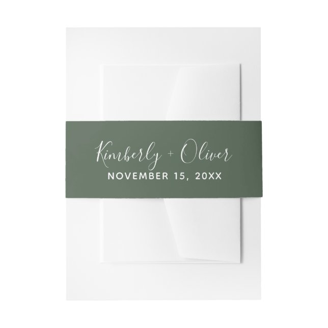 Bandeau De Faire-part Verdure rustique Simple Mariage de calligraphie (Devant example)